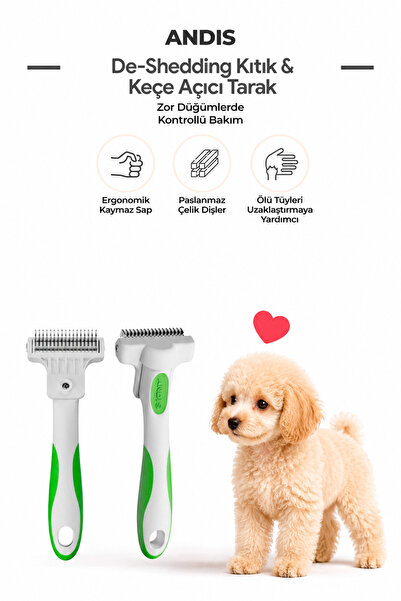 Andis deShedding Compact Dökülmüş Tüy Çıkartma Tarağı (Sık Dişli)