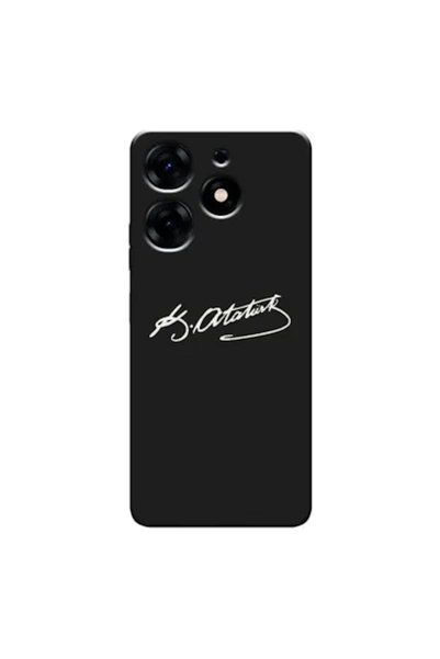 Zebana Tecno Spark 10 Pro Compatible Case Atatürk Signature Silicone Case (Pr...