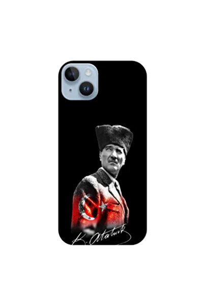 Zebana Apple iPhone 15 Uyumlu Kılıf Mustafa Kemal Atatürk Tasarımı V2 Silikon...