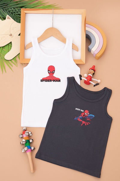 Ugly Duck Spider-Man Licensed 2-Piece Athlete Set - White-Smoked