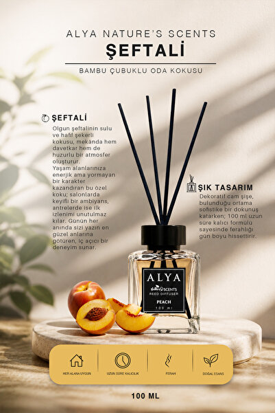 ALYA Nature's Scents Peach (Şeftali) Bambu Çubuklu Oda Kokusu 100 ml