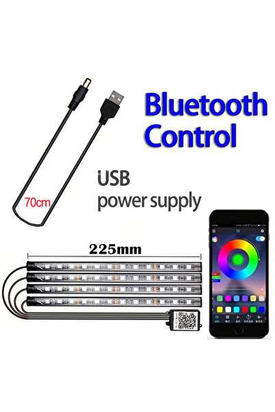 Choice APP Cotrnol USB LED Car Music Light Strip 48LEDs USB Smart Bluetooth A...