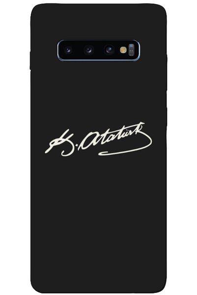 Zebana Samsung Galaxy S10 Plus Compatible Case Ataturk Signature Silicone Cas...
