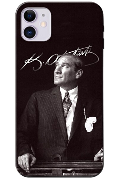 Zebana Apple iPhone 11 Uyumlu Kılıf Mustafa Kemal Atatürk Silikon Kılıf (Bask...