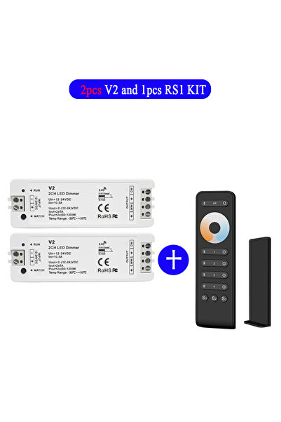choice2 2xV2 and RS2 KIT 4 Zone CCT LED Dimmer Kit DC 12V 24V 2CH Dual Color ...