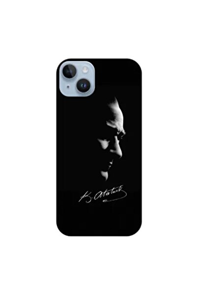 Zebana Apple iPhone 15 Uyumlu Kılıf Mustafa Kemal Atatürk Black Silikon Kılıf...