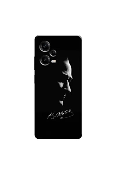 Zebana Xiaomi Redmi Note 12 Pro 5G Uyumlu Kılıf Mustafa Kemal Atatürk Black S...