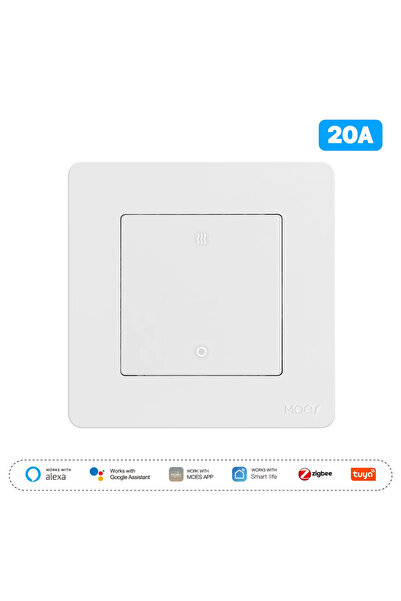 MOES 20A Switch White Tuya 20A ZigBee Smart Heater AC Switch High Load Electr...