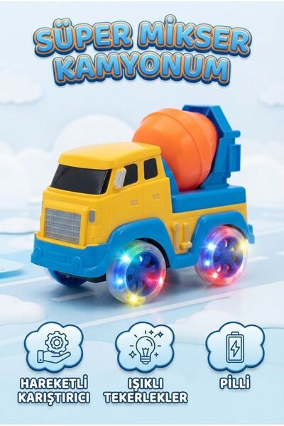 Tıfıl Toys Oyuncak Işıklı Müzikli Pilli Beton Mikseri