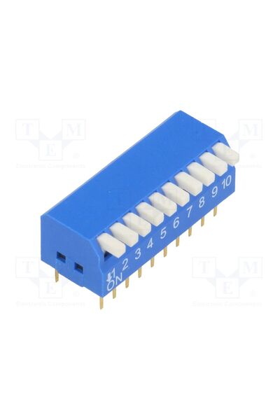 OEM Comutator DIP-SWITCH NINIGI DP-10, Număr secţiuni 10, ON-OFF, 0,05A/12VDC