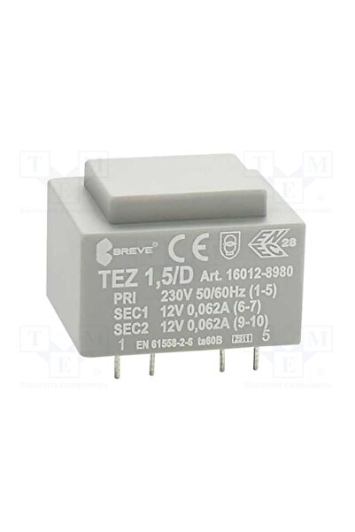OEM Transformator încapsulat BREVE TUFVASSONS TEZ1.5/D/12-12V, 1,5VA, 230VAC,...