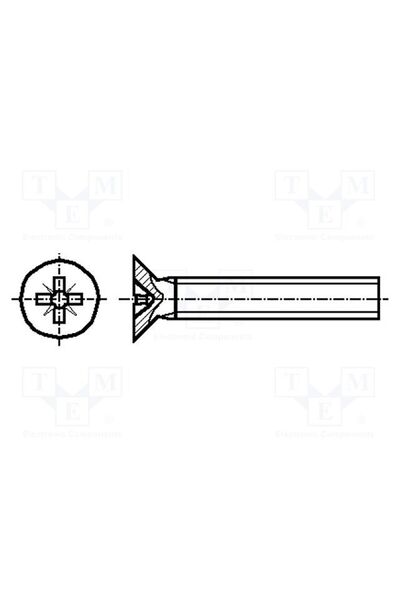 OEM Şurub BOSSARD B3X20/BN3333, M3, M3x20, 0,5, Cap îngropat, Pozidriv, PZ1, ...
