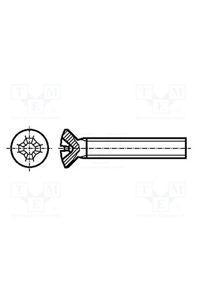 OEM Şurub BOSSARD B4X8/BN78, M4, M4x8, 0,7, Cap îngropat, Phillips, PH2, DIN ...