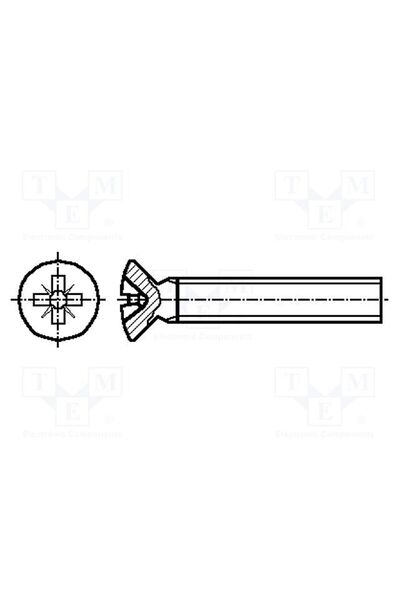 OEM Şurub DREMEC DR8G208M5X07, M5, M5x7, 0,8, Cap îngropat, Phillips, poliami...