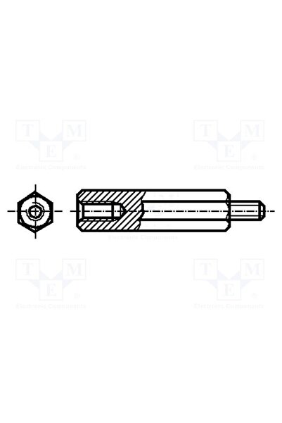 OEM Piuliţă-distanţieră filetată BOSSARD B3X45/BN7375, poliamidă, M3, M3, 45m...