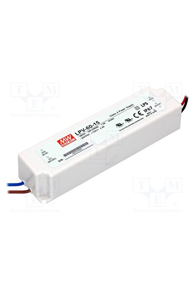 OEM Alimentator pulsatoriu MEAN WELL LPV-60-15, LED, 60W, 15VDC, 4A, 90÷264VA...