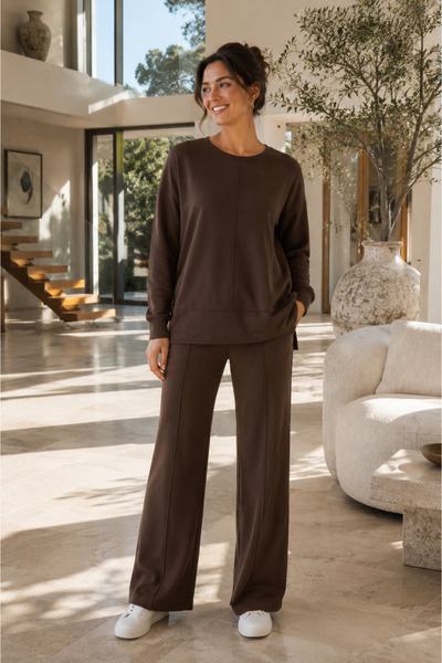 STYLENEST Kadın Büyük Beden Eşofman Takımı Oversize Sweatshirt Bol Paça Panto...