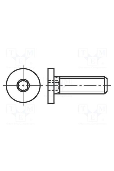 OEM Şurub BOSSARD B4X6/BN1206, M4, M4x6, 0,7, Cap cap rotund, imbus, HEX 2mm,...