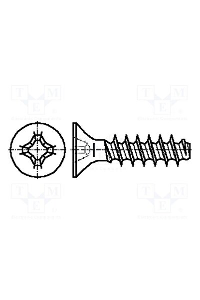 OEM Şurub BOSSARD B2.5X6/BN13576, pt.plastic, 2,5x6, Cap îngropat, Phillips, ...