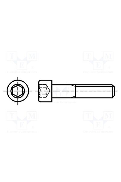 OEM Şurub BOSSARD B6X35/BN4, M6, M6x35, 1, Cap cap rotund, imbus, HEX 5mm, oţ...