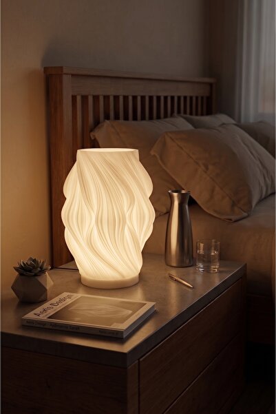 Lumense Venüs Estetik Dalga Formlu Modern Dekoratif Gece Lambası ve Abajur - ...