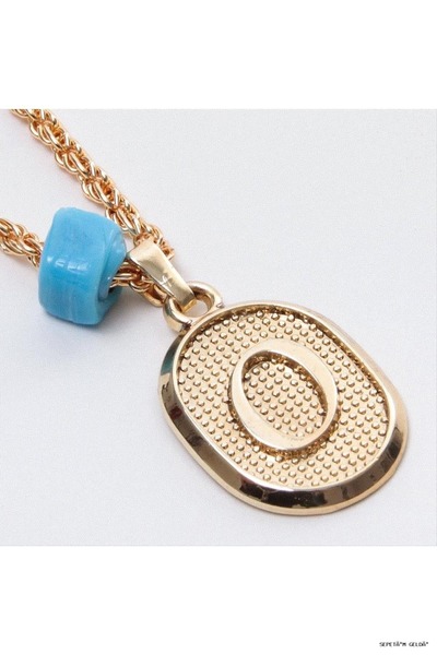 ZERO LAND Spt-Gld Plastic Beaded Twisted (43323) Letter Necklace