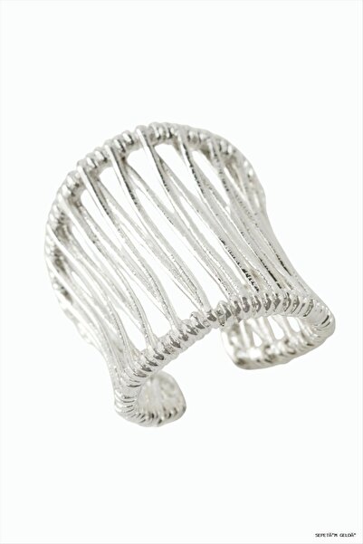 ZERO LAND Spt-Gld Zigzag Metal Ring (40416) Silver Color