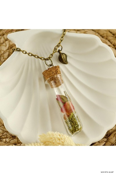 ZERO LAND Spt-Gld Cork Stopper Live (42900) Necklace Brown