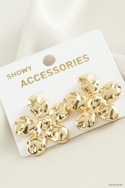 ZERO LAND Spt-Gld Papatya Metal (41140) Earrings Yellow