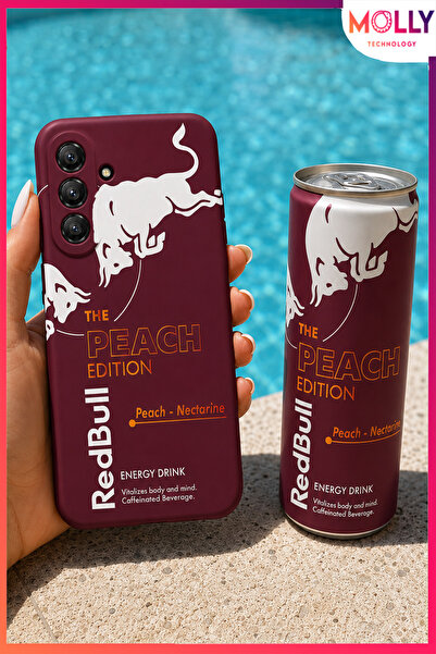 Molly SAMSUNG GALAXY A24 İçin Vişne Redbull The Peach Edition Desenli İçi Kad...