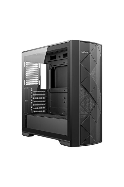 Spacer CARCASA - gaming, Middle Tower, ATX, "INFINITY", fara sursa, sticla se...