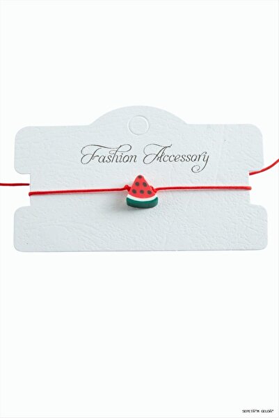 ZERO LAND Spt-Gld Watermelon Rope (40549) Bracelet Red