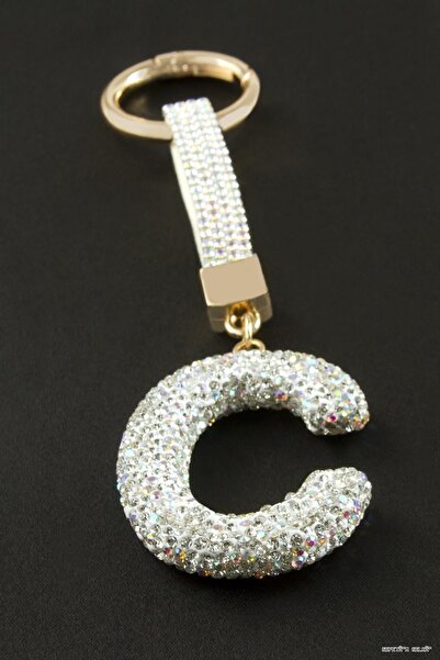 ZERO LAND Spt-Gld Lettered Savaroski Stone (42510) Keychain C