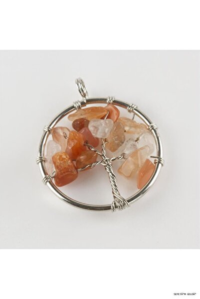 ZERO LAND Spt-Gld Agate Natural Stone Pendant (44643) Brown Standard