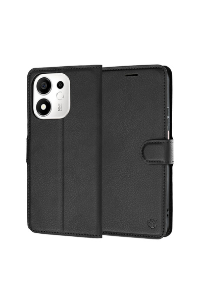Techsuit Калъф за Honor 600 Smart, Techsuit, кожен фолио, черен
