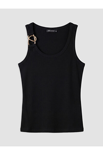 LC Waikiki Nevavm U-Neck Women's Tank Top with Metal Appliqué