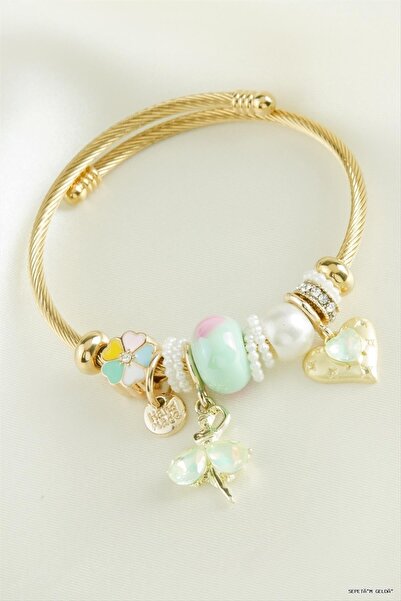 ZERO LAND Spt-Gld Heart Star Panora (55558) Bracelet Yellow