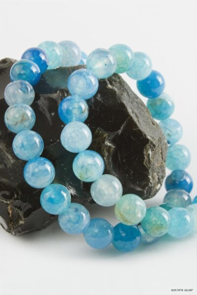 ZERO LAND Spt-Gld 8 mm Agate (45809) Stone Blue