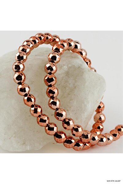 ZERO LAND Spt-Gld 8 mm Faceted Hematite (60244) Stone Rose