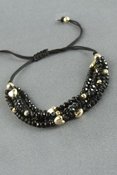 ZERO LAND Spt-Gld 4-Piece Mixed Crystal (44855) Bracelet Black