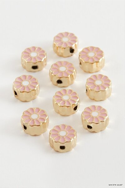ZERO LAND Spt-Gld Daisy Enamel Horse 1 (52914) Piece Pink