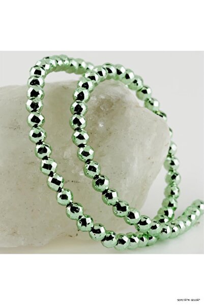 ZERO LAND Spt-Gld 6 mm Faceted Hematite (52035) Stone Green