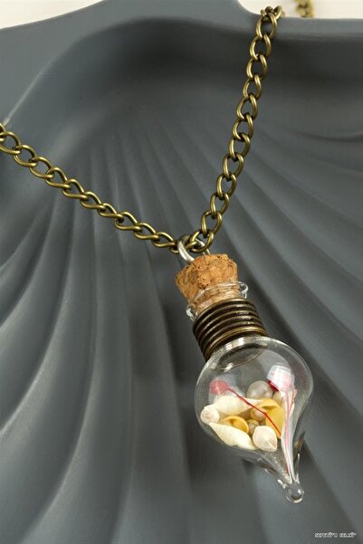 ZERO LAND Spt-Gld Cork Stopper Jar Live (55154) Pendant Antique