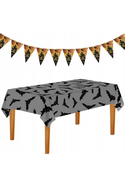 OtherMax Față de Masă Halloween Înfricoșătoare cu Lilieci - 220x130cm, Imperm...