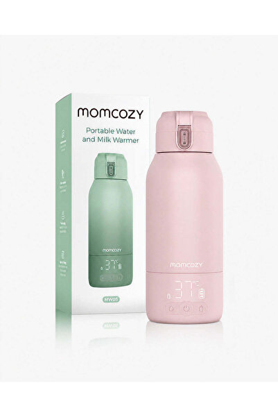 Momcozy Taşınabilir Anne Sütü ve Su Isıtıcı – 500 ml, Şarjlı, Kablosuz, Hızlı Isıtma (Pembe renk)