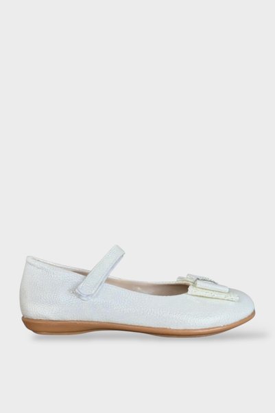 Jagulep Bow-Tie Girls' Ballerina Shoes Cream