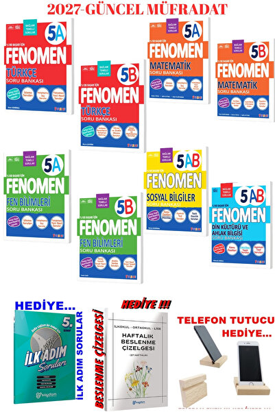 Fenomen Yayıncılık 2027 Güncel 5.Sınıf Fenomen 5A-B Serisi Tüm Ders Seti+3'lü...