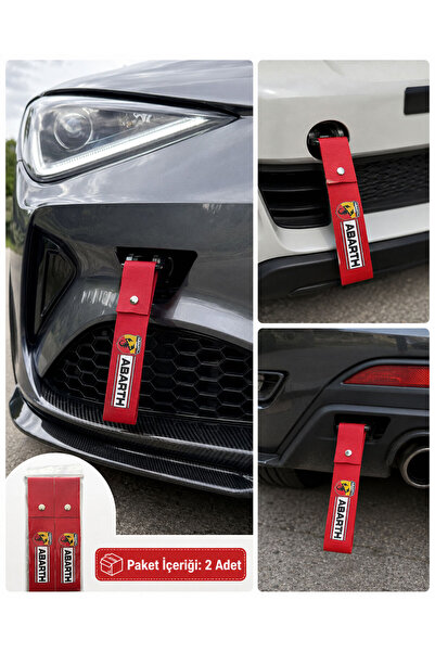 Bigohobi Abarth Oto Uyumlu Tampon Çeki İpi 2’li Set – Ön ve Arka Tampon Dekor...