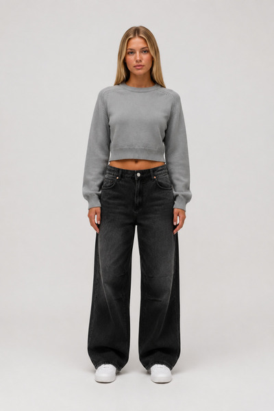 Reglan Kol Crop Triko Kazak
