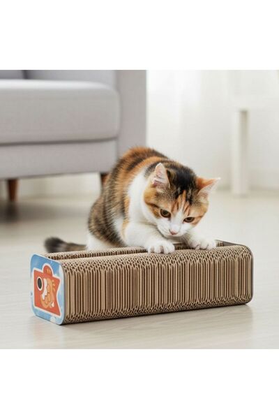 idei Corrugated cardboard cat scratching post with toy ball, dimensions 24.5*...